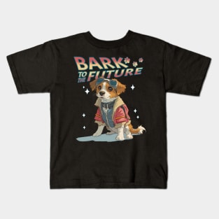 Bark to the Future cute dog Kids T-Shirt